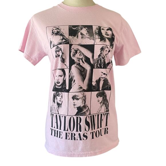 Taylor Swift The Eras Tour Pink T-Shirt Size Small Graphic Front and Back - Picture 1 of 8